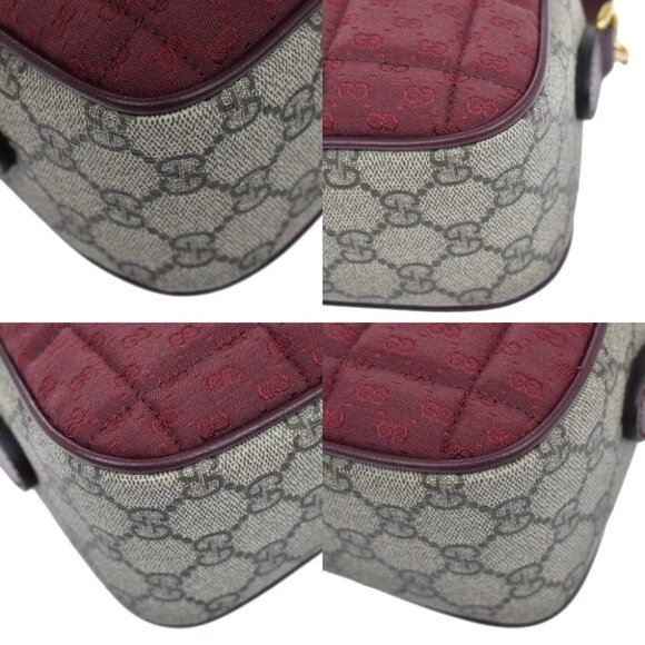 GUCCI Marmont GG Pattern Shoulder Bag Supreme Leather Canvas Brown Red - Picture 7 of 15